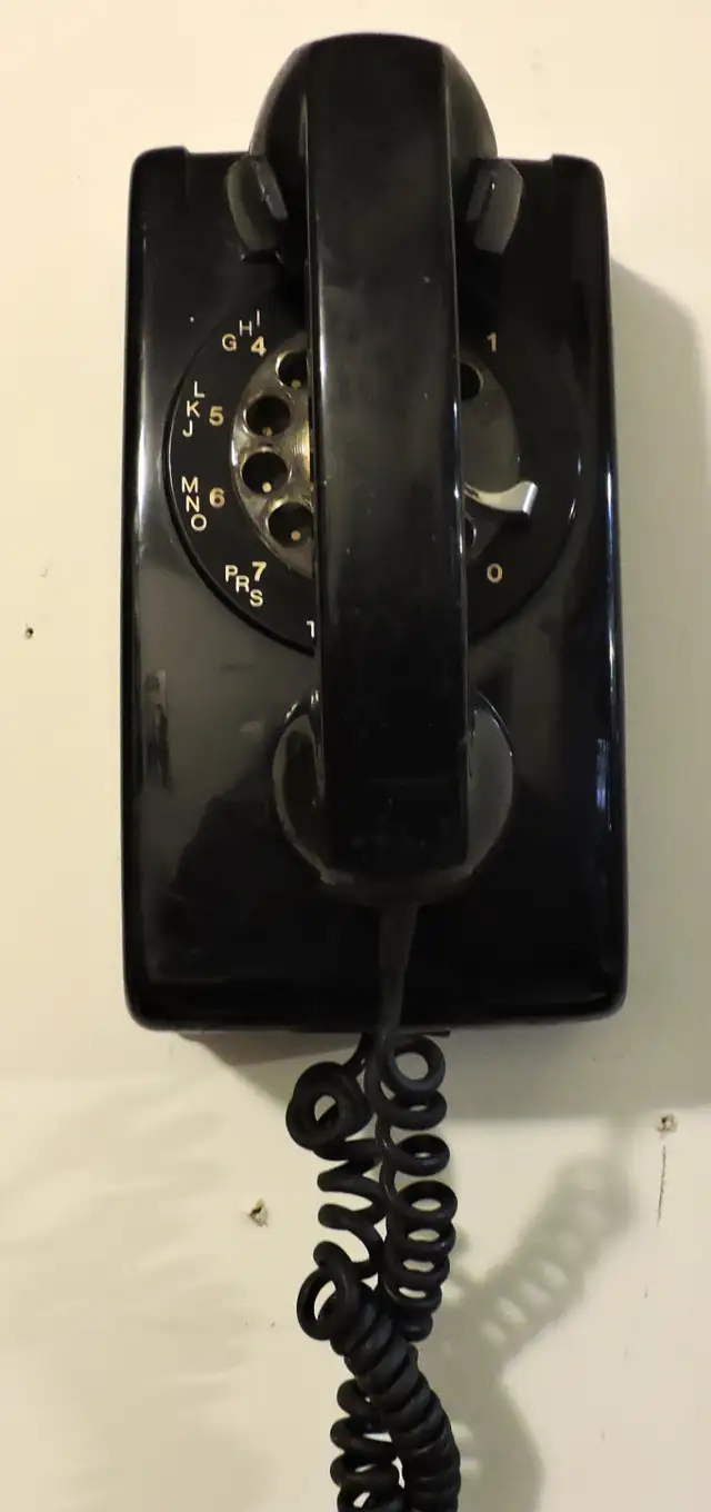 1970's Black Wall Phone