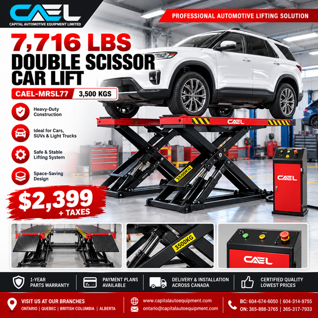 CAEL 7,716 LBS Double Scissor Car Lift – CAEL-MRSL77
