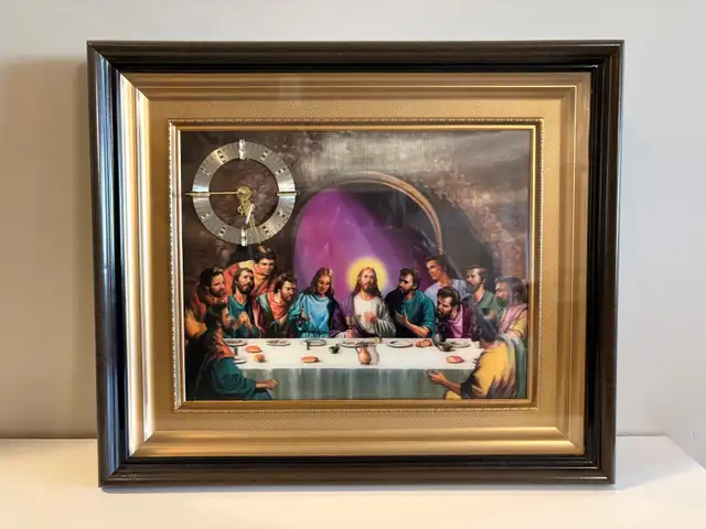 THE LAST SUPPER PRINT WITH CLOCK