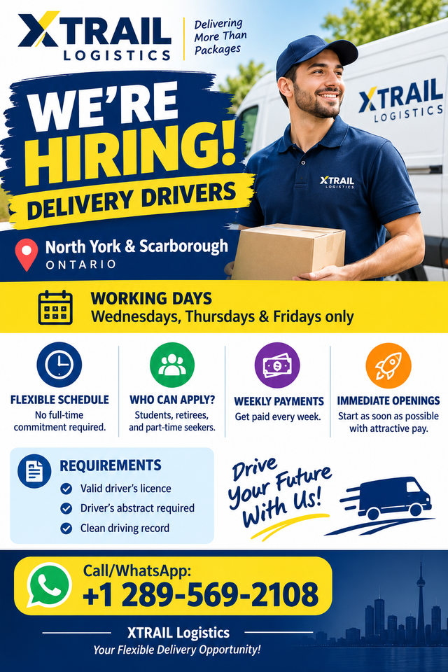 Hiring Delivery Drivers in North York and Scarborough