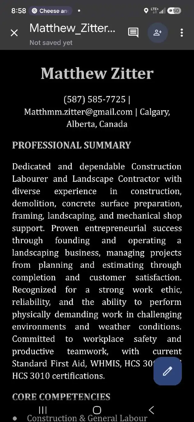 looking for a full time or part time trades job
