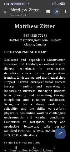 looking for a full time or part time trades job