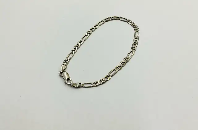 bracelet en argent véritable 925 figaro
