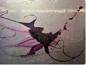 "Purple Haze" Abstract Lacquer Painting — 36 × 60 in.