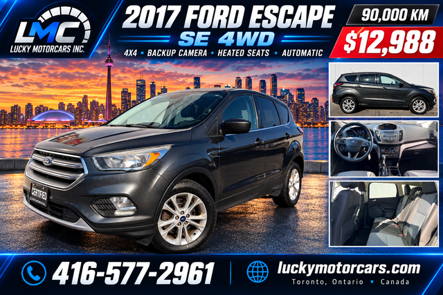 2017 Ford Escape SE 4WD-CAMERA-HEATED SEATS-ONLY 90KMS-CERTIFIED