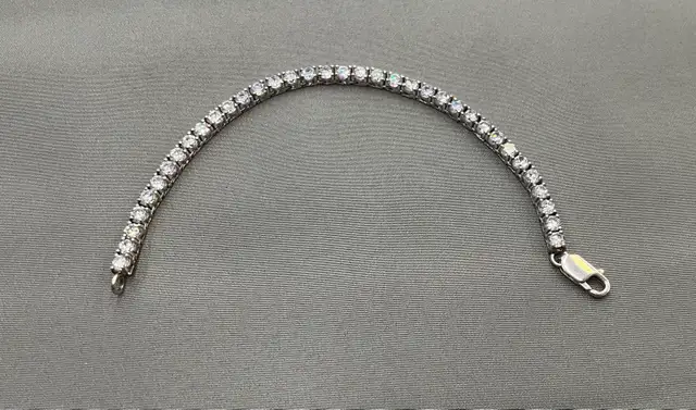 bracelet tennis en argent véritable 925 avec pierres blanches