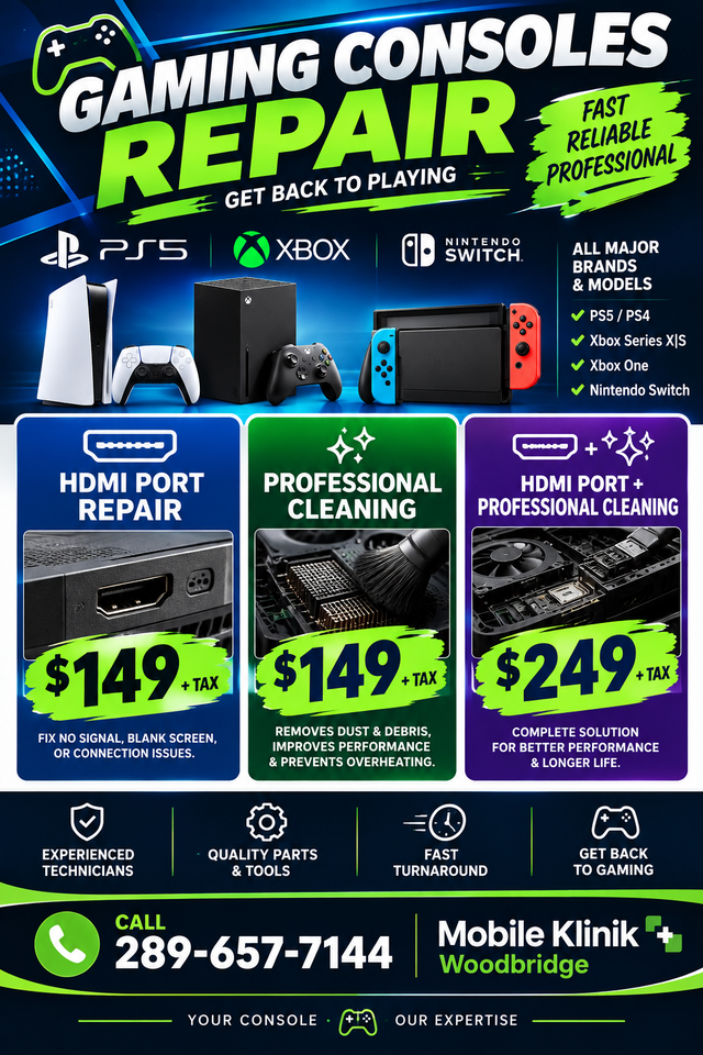 GAMING CONSOLE REPAIR – HDMI PORT REPAIR & DEEP CLEANING – PS