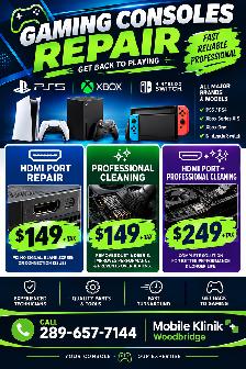 GAMING CONSOLE REPAIR – HDMI PORT REPAIR & DEEP CLEANING – PS