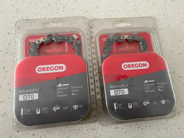 TWO BRAND NEW OREGON D70 ADVANCECUT CHAINSAW CHAINSAW CHAINS
