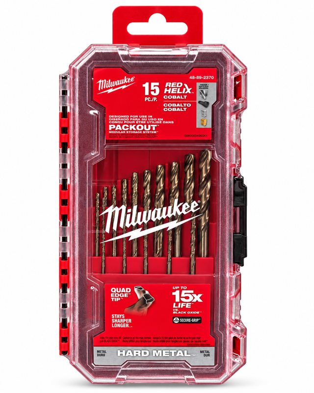 Milwaukee 48-89-2370 RED HELIX Cobalt 15-Piece Drill Bit Set $49