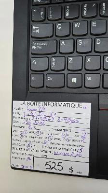 Lenovo ThinkPad T14 i7 11e gen 16Go 256Go SSD Win 11 Pro 525$ - Photo 3