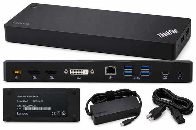 NEW Lenovo ThinkPad Basic Docking Station 90W 40AG0090US Laptop