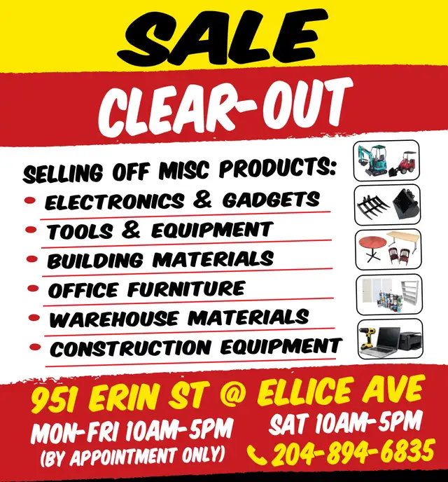 Clear Out Sale - Everything Must Go
