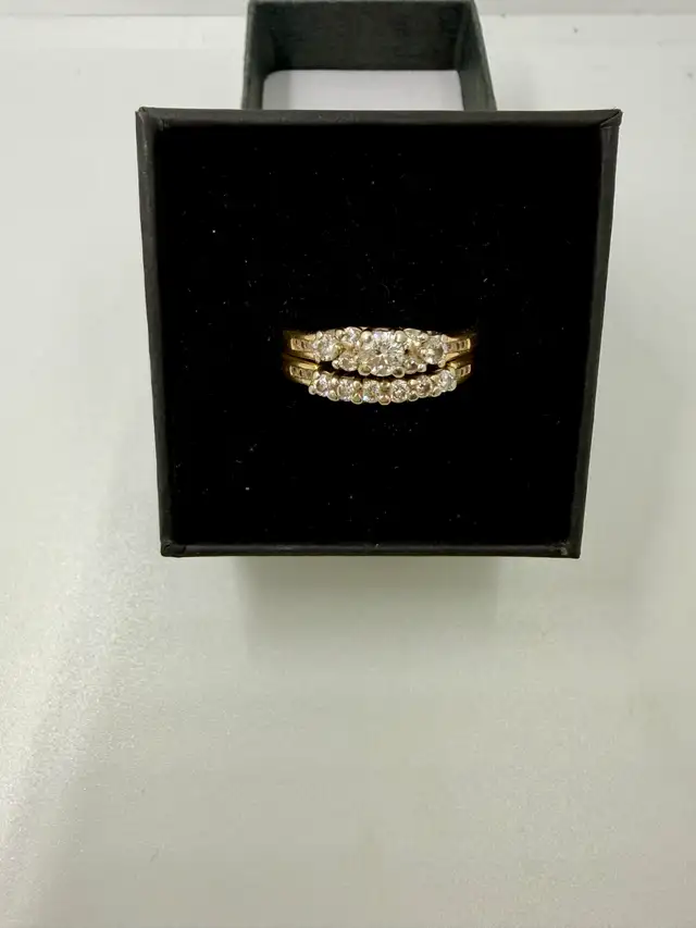 Women's 14K Gold Diamond Engagement Set~Size 7
