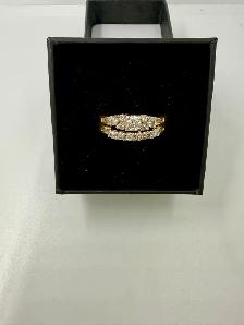 Women's 14K Gold Diamond Engagement Set~Size 7