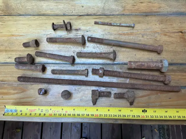 Assorted Vintage Hardware Bolts & Fasteners !