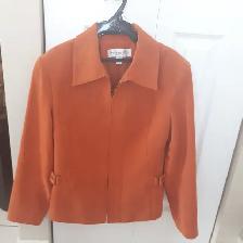 1BLOUSON NEUF JASMINE SUÈDE ORANGE, GR4à6 FEMME 2 ZIPPER: $15.00