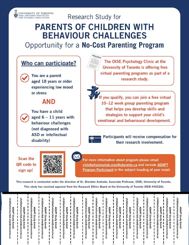 Parents needed for paid mental health research study