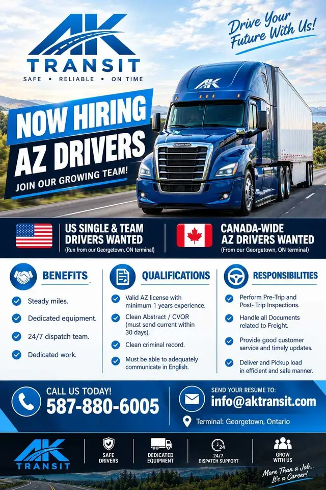 NOW HIRING AZ TRUCK DRIVERS!