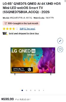 LG 65' QNED7S AI 4K UHD HDR Smart TV (2026)