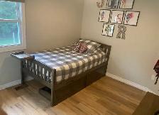twin over twin bunk bed with mattresses