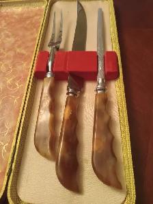 CARVING SETS - VINTAGE- BAKELITE