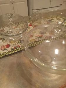 PYREX CORNING WARE WITH ORANGE POPPIES FLOWERS AND VARIOUS CLEAR - Photo 2