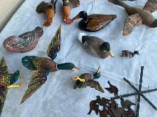 11  wood DUCKS   1 copper BIRDHANGER 1 set hanging DUCKS - Photo 3