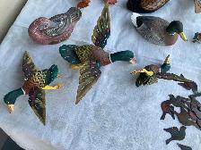 11  wood DUCKS   1 copper BIRDHANGER 1 set hanging DUCKS - Photo 4