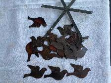 11  wood DUCKS   1 copper BIRDHANGER 1 set hanging DUCKS - Photo 5