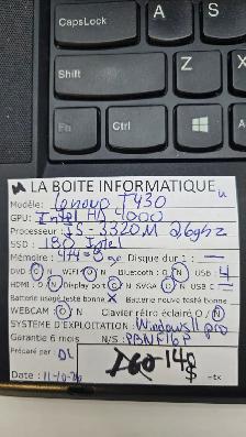 Lenovo ThinkPad T430 14' i5 8Go 180Go SSD DVD Win11 Pro 140$ - Photo 3