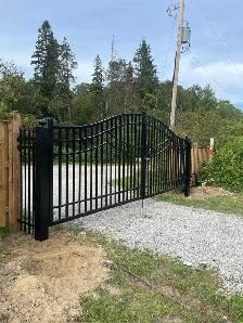 14 FT Wide Metal Wrought Iron Driveway Dual Swing Gates Security - Photo 4