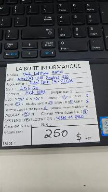 Dell Latitude 5590 15.6' i5-8250U 8Go 256Go SSD Win11 Pro 250$ - Photo 3