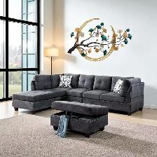 New Sectional Sofa Set With LHF Chaise & Storage Ottoman
