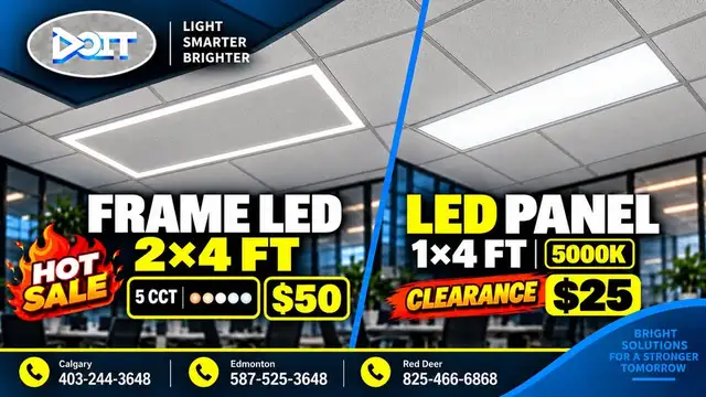LED Ceiling Lights for T-Bar Ceilings — 1x4 Backlit Panel $25, 2