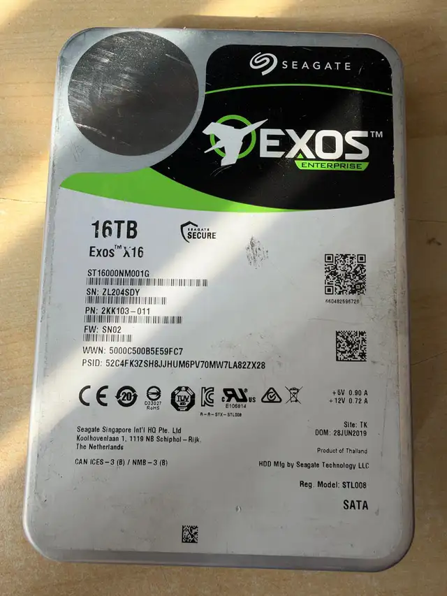 Seagate ST16000NM001G 16TB Exos X16 512e 6Gb/s 3.5'' SATA