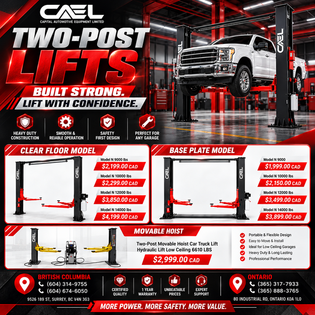 CAEL Two-Post Car Lifts & Hoists in Canada