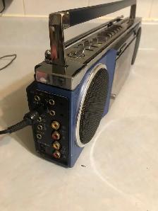 Boombox bleu sanyo 1980 - Photo 2