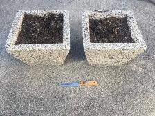 Set of two heavy outdoor planters - $50 for the lot