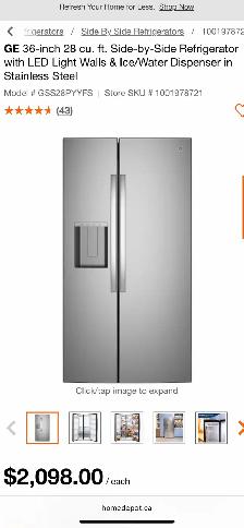 NEW 36" GE Side by Side Fridge With Water & Ice Dispenser - Photo 9