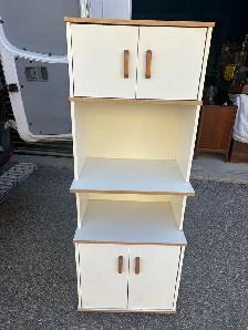 Free delivery used White Tall Storage Cabinet with Two Cabinets - Photo 4