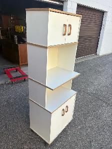 Free delivery used White Tall Storage Cabinet with Two Cabinets - Photo 5
