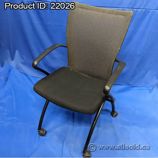 Haworth X99 Seminar Black Seat Mesh Back Nesting Guest Chair