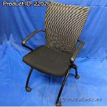 Haworth X99 Seminar Black Seat Mesh Back Nesting Guest Chair