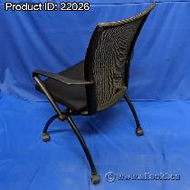Haworth X99 Seminar Black Seat Mesh Back Nesting Guest Chair - Photo 2