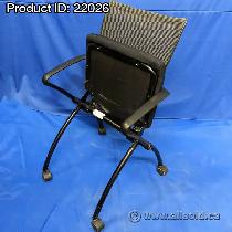 Haworth X99 Seminar Black Seat Mesh Back Nesting Guest Chair - Photo 3