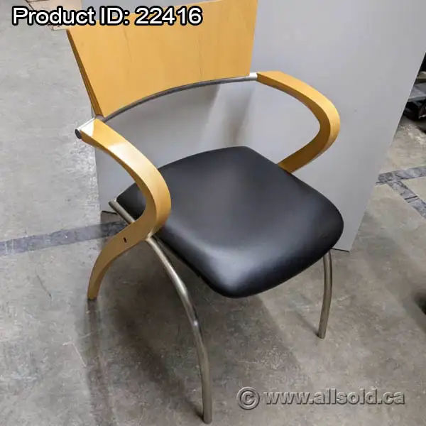 Krug Black & Maple Can Can Stacking Side Guest Chair