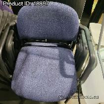 Blue Pattern Fabric Stacking Guest Chair, Black Frame - Photo 2