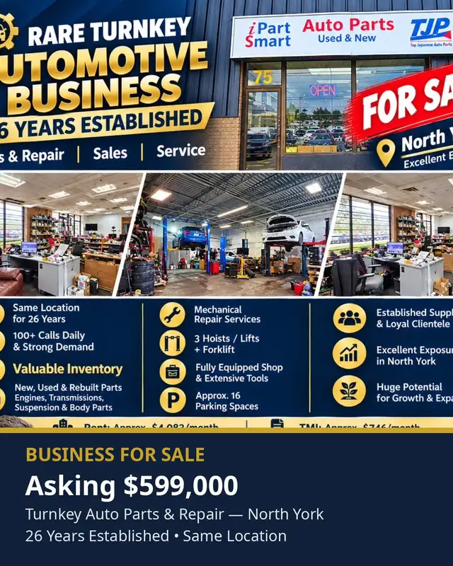 Turnkey Auto Parts & Repair Business for Sale – North York – 26