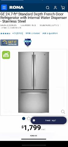 NEW 33" GE Interior Water & Ice Dispenser Fridge Stainless Steel - Photo 10